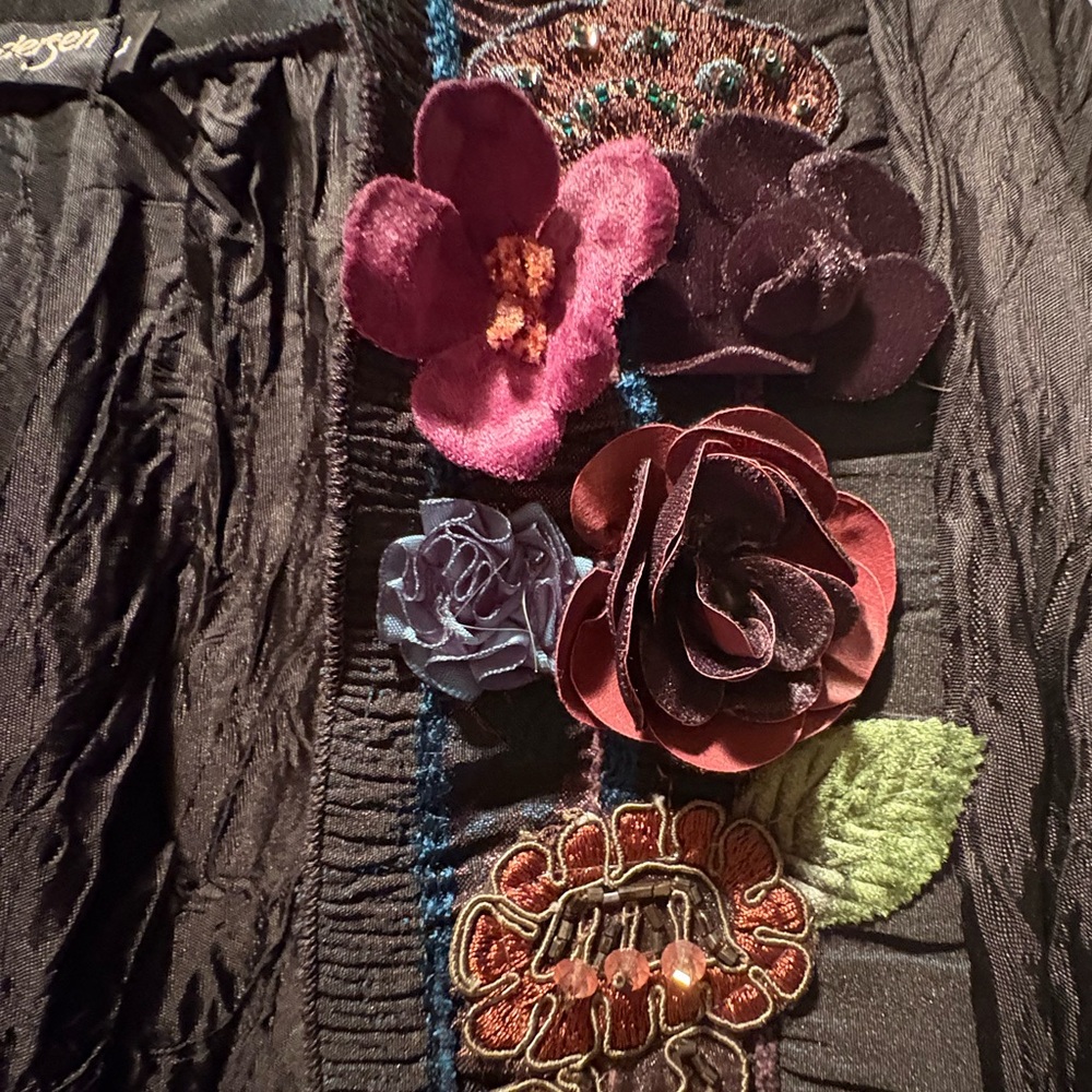 Lee Andersen Artistic Patchwork Duster Coat Size L - image 3